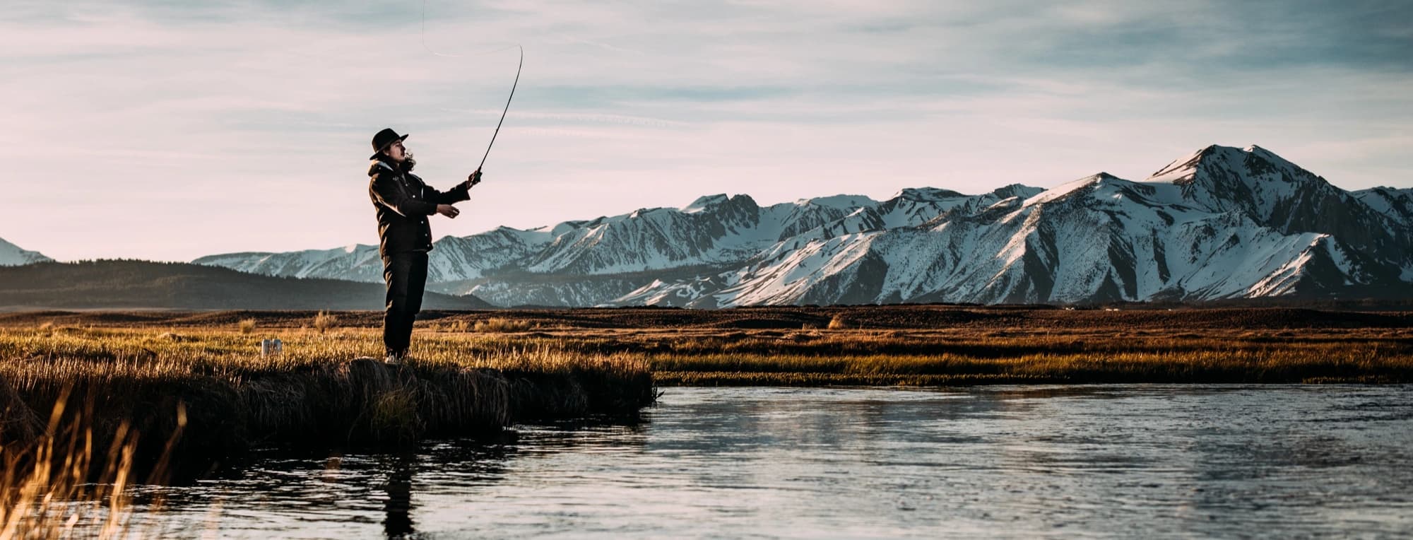 Man fishing using the OnWater app