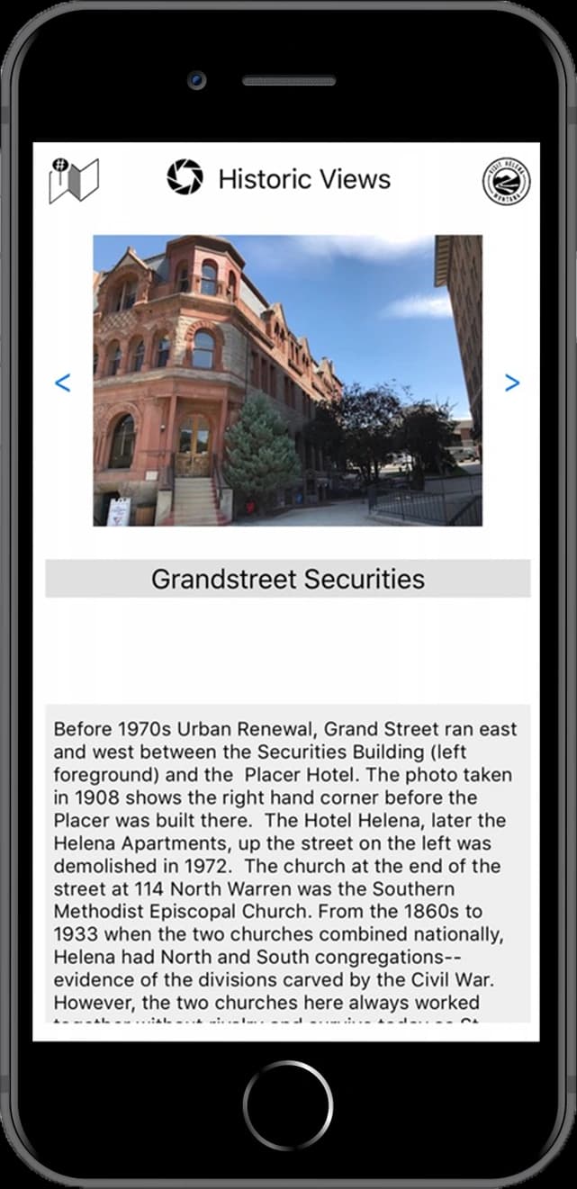 helena walking tours mobile app site info screen