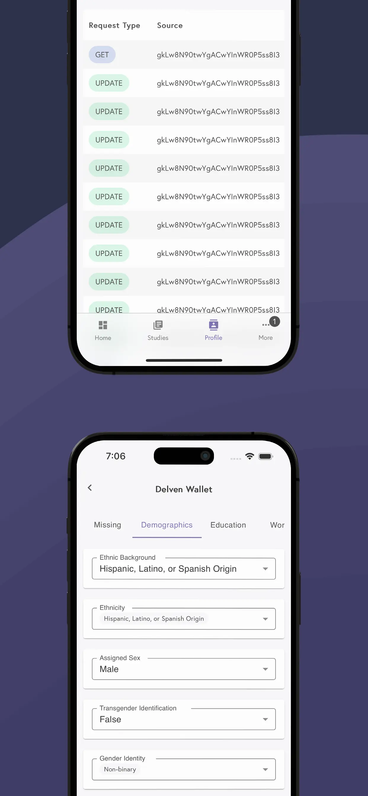 Delven app mockup